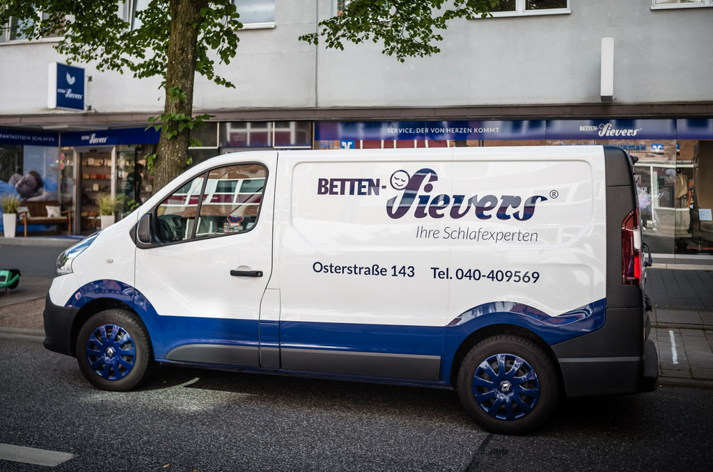 corporate design betten-sievers fahrzeugbeschriftung
