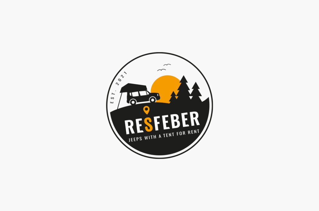 logodesign hamburg resfeber Jeeps with a tent for rent