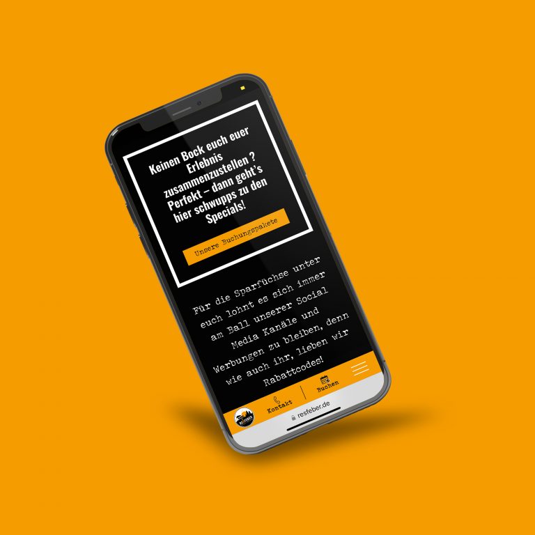 Webdesign mobil auf Smartphone