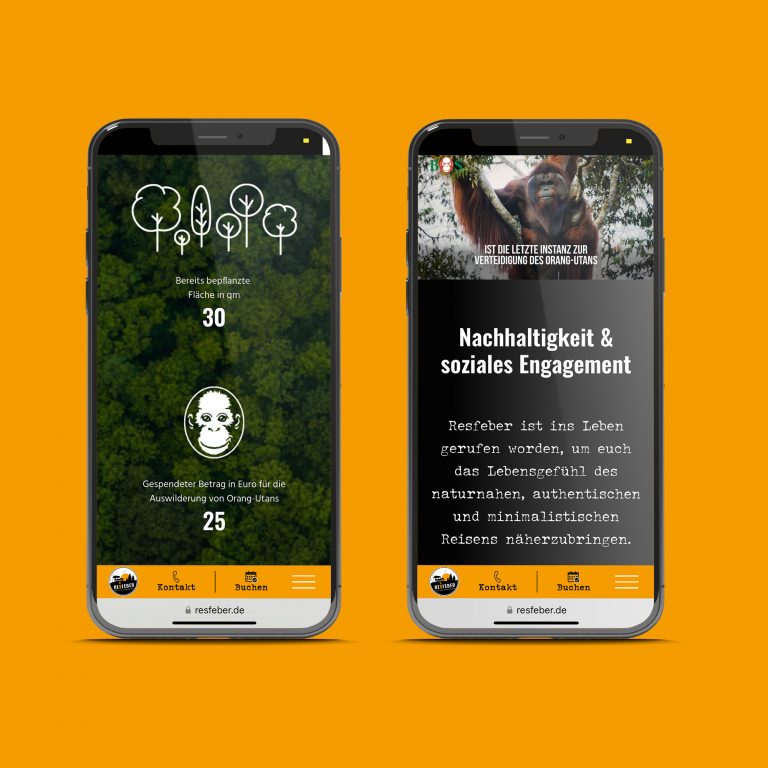 Website responsive auf Smartphone