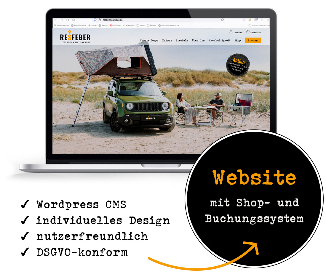 webdesign-hamburg-resfeber mit Shop- und Buchungssystem