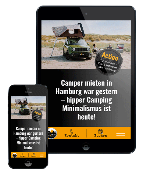 responsive website für campervermietung resfeber